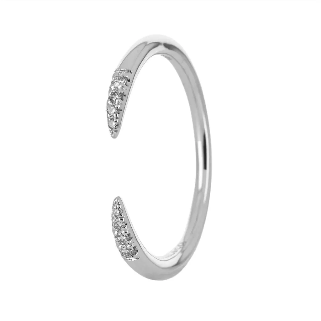 0.05ctw Micro Pav Diamond Prong Band - White Gold