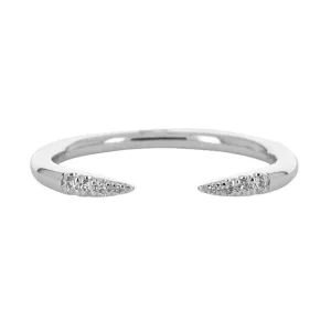 0.05ctw Micro Pav Diamond Prong Band - White Gold