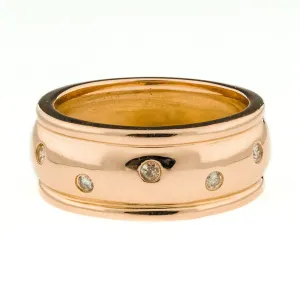 0.15ctw Round Diamond Accented Wedding Band Ring in 14K Rose Gold -Size 6.25