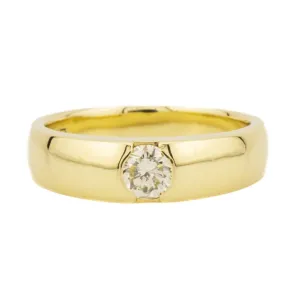 0.27ctw Round Diamond Solitaire Wedding Band Ring in 18K Yellow Gold - 5.75