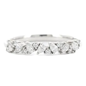 0.45ctw Round & Pear Lab-Grown Diamond Scattered Band, Size 6.5  Platinum