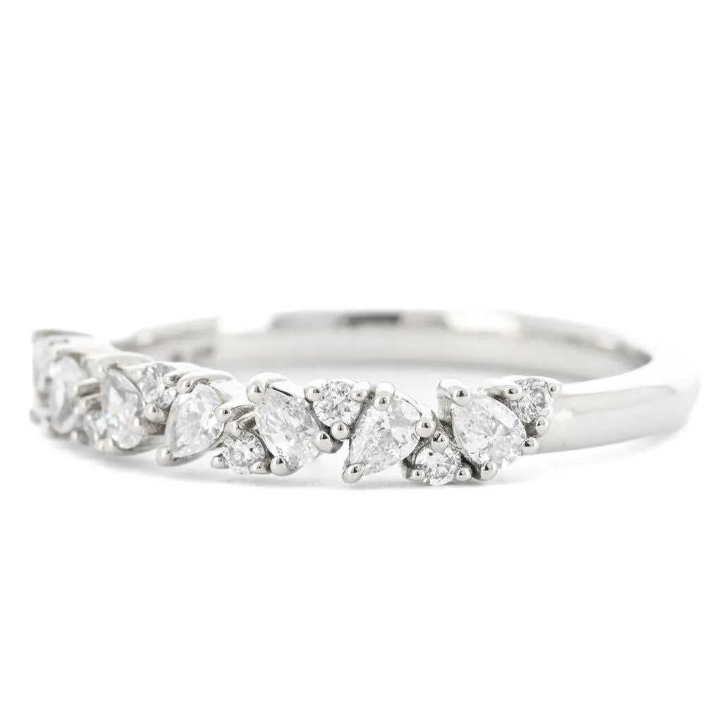 0.45ctw Round & Pear Lab-Grown Diamond Scattered Band, Size 6.5  Platinum