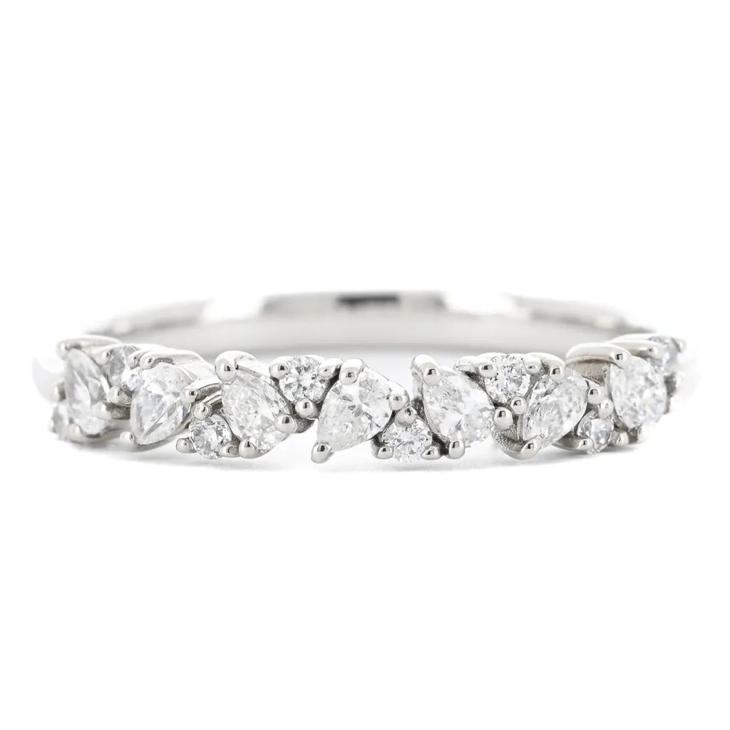 0.45ctw Round & Pear Lab-Grown Diamond Scattered Band, Size 6.5  Platinum