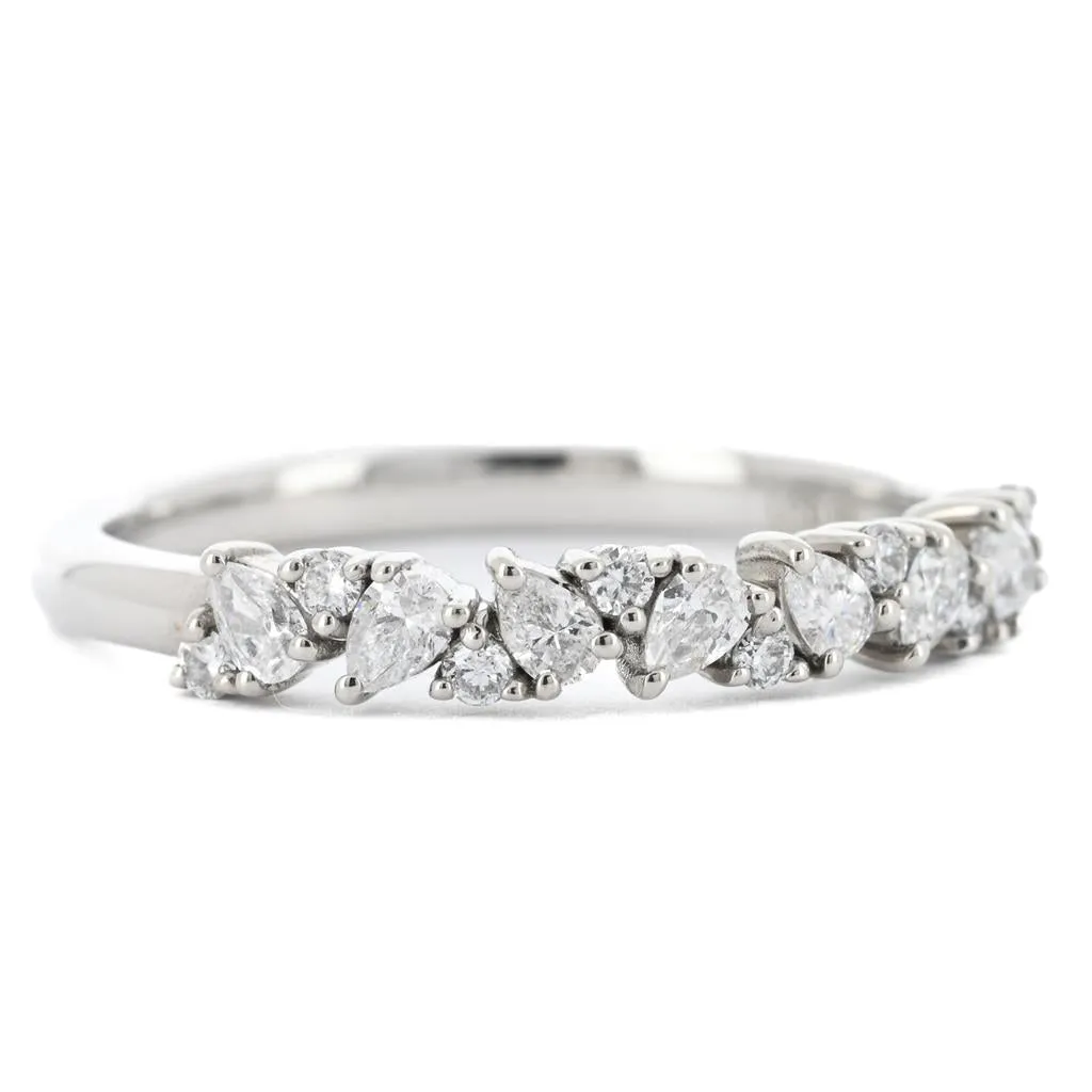 0.45ctw Round & Pear Lab-Grown Diamond Scattered Band, Size 6.5  Platinum