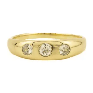 0.65ctw European Cut Diamond Band Ring in 10K Yellow Gold - Size 12.5