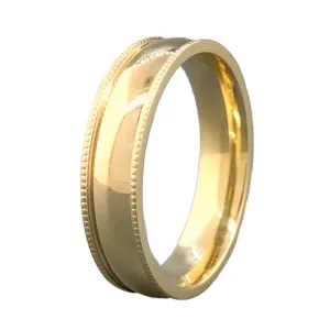 14K Y Gold 5.0mm Milgrain Edge Band