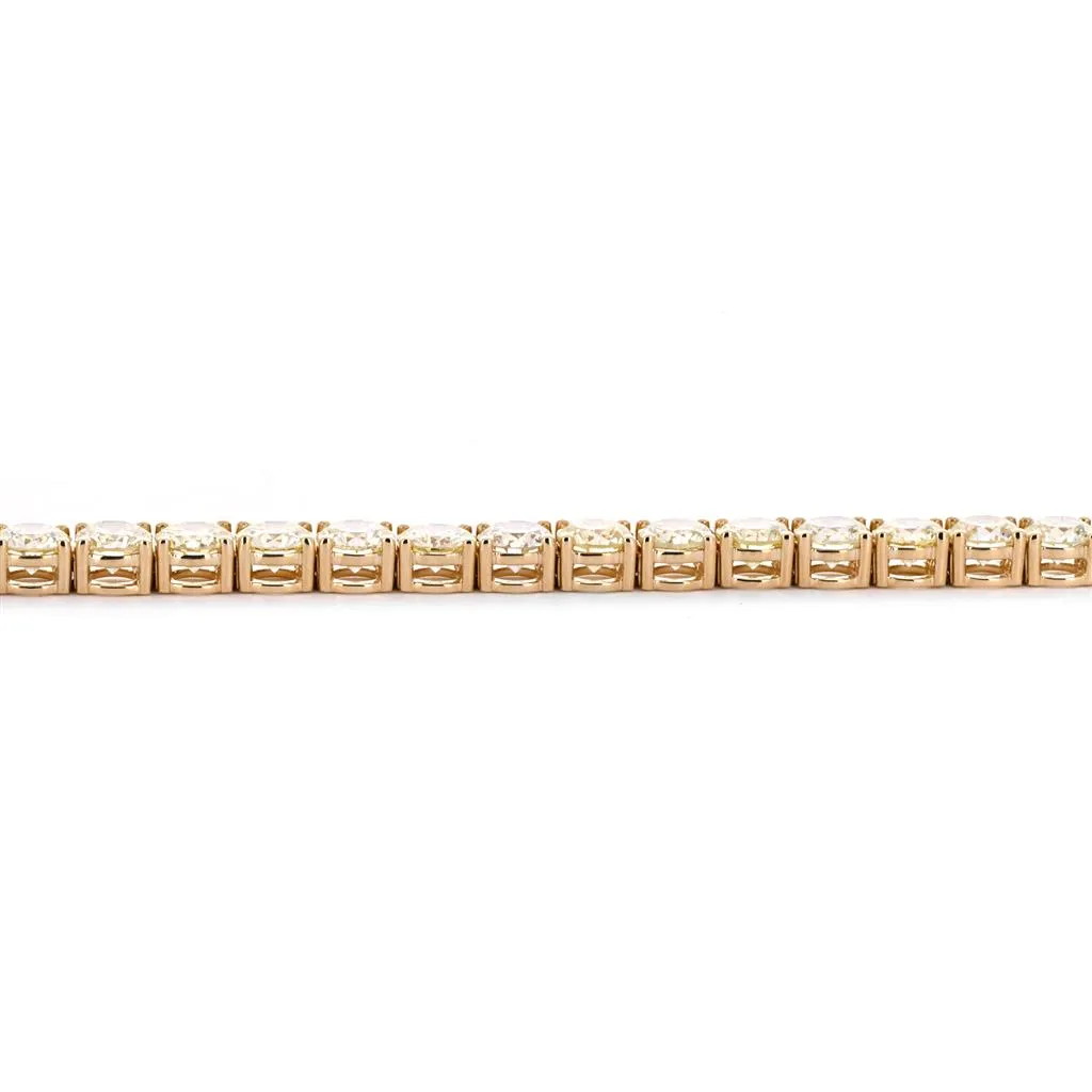 15.32ctw Round Diamond Tennis Bracelet, 6.75" - 14K Yellow Gold