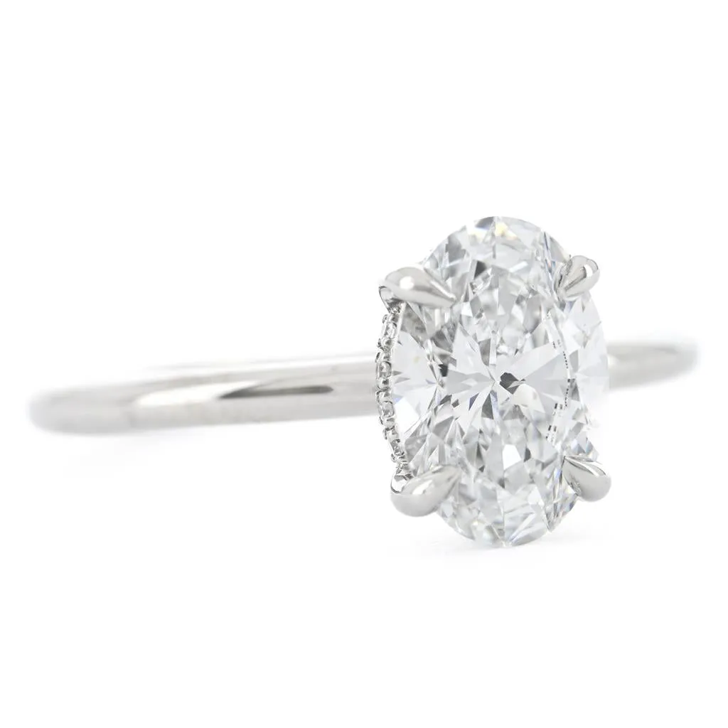1.56ctw Oval Lab Grown Diamond Solitaire Engagement Ring  14k White Gold