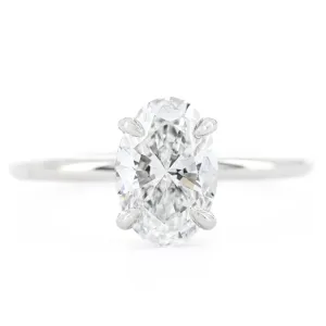 1.56ctw Oval Lab Grown Diamond Solitaire Engagement Ring  14k White Gold