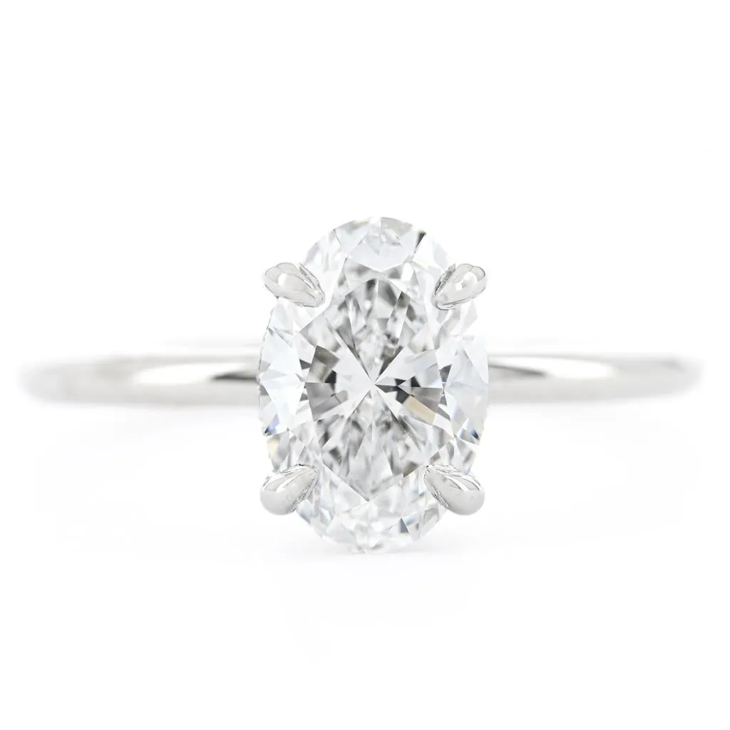 1.56ctw Oval Lab Grown Diamond Solitaire Engagement Ring  14k White Gold