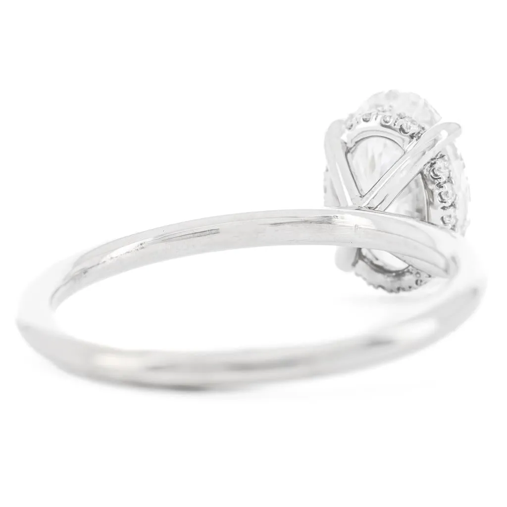 1.56ctw Oval Lab Grown Diamond Solitaire Engagement Ring  14k White Gold