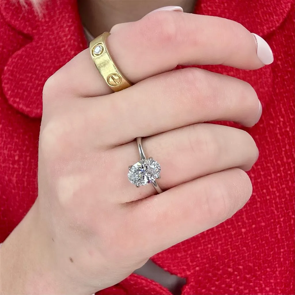 1.56ctw Oval Lab Grown Diamond Solitaire Engagement Ring  14k White Gold