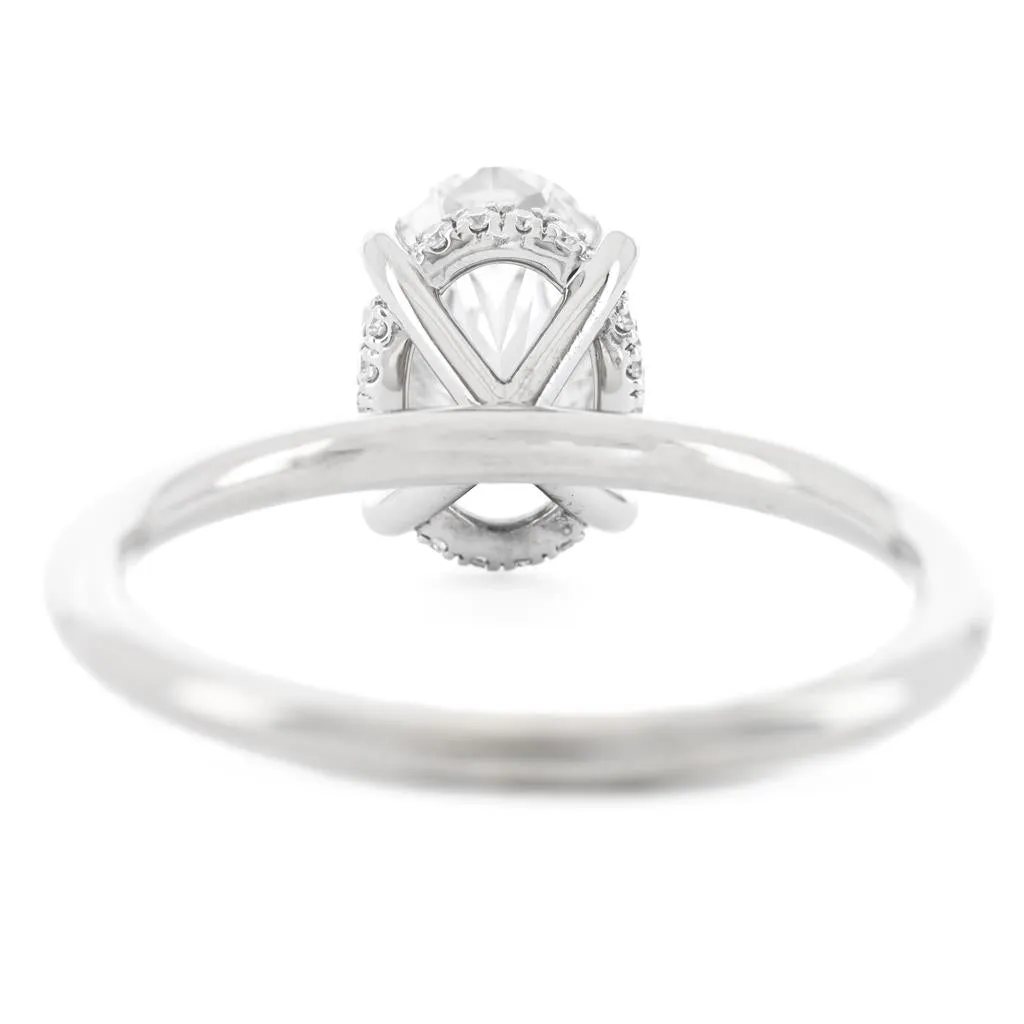 1.56ctw Oval Lab Grown Diamond Solitaire Engagement Ring  14k White Gold