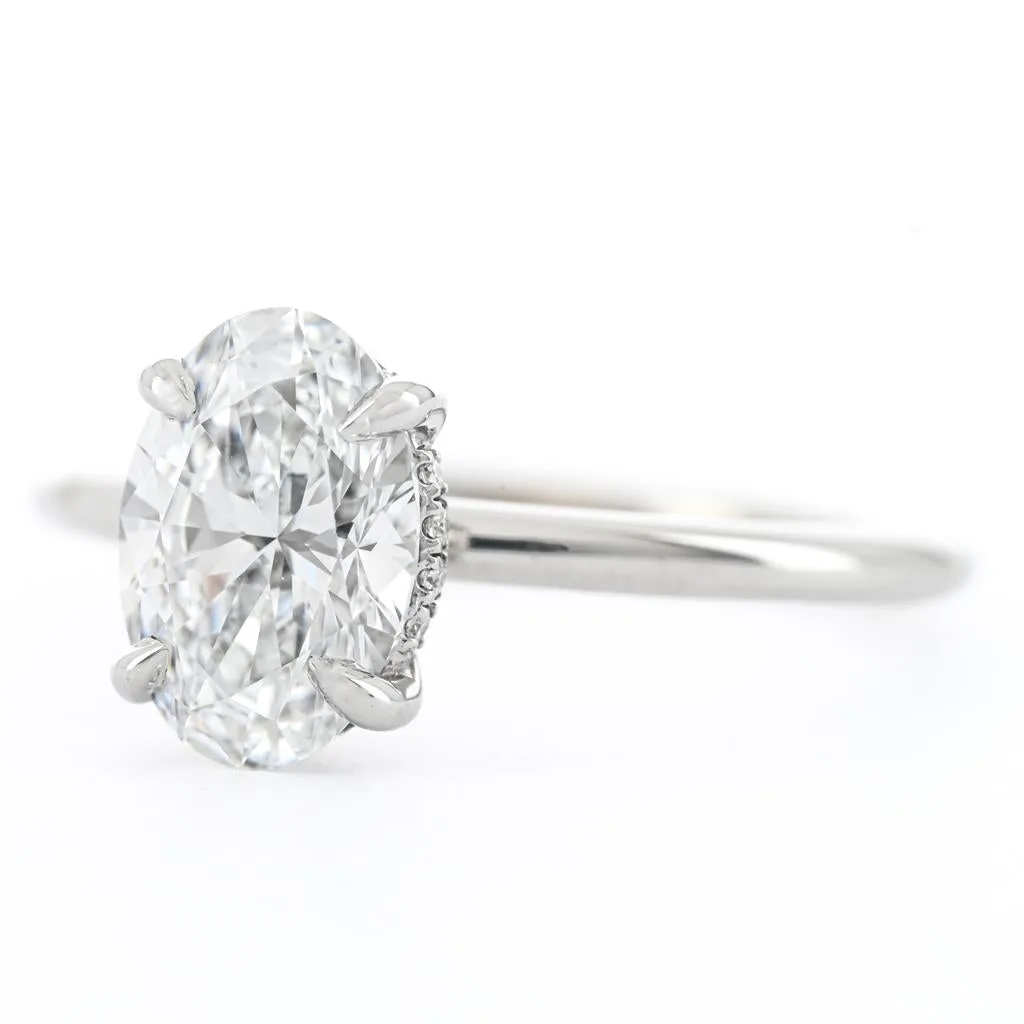 1.56ctw Oval Lab Grown Diamond Solitaire Engagement Ring  14k White Gold