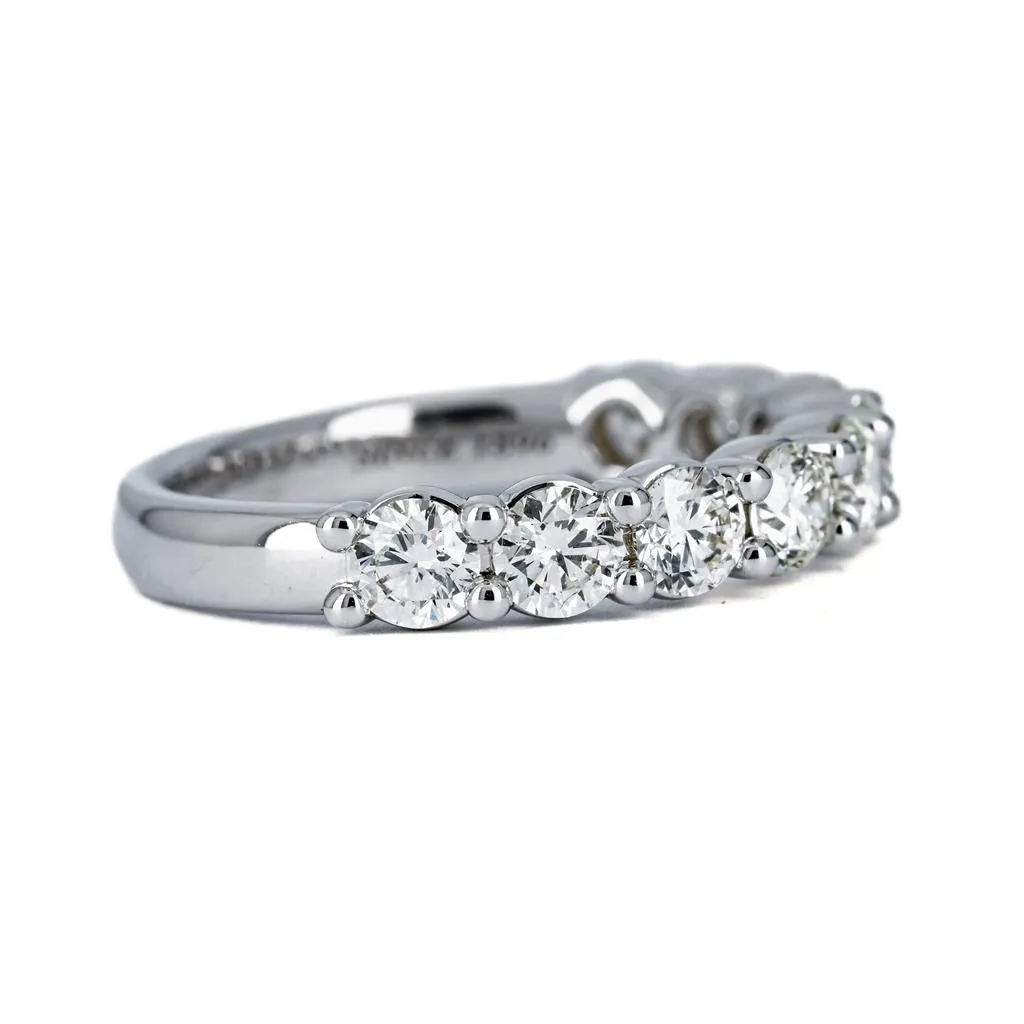 1.65CTW 9 DIAMOND BAND, Round, Size 7 - 14K WHITE GOLD