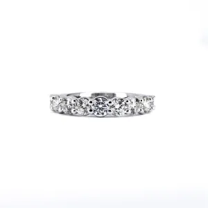 1.73CTW 9 DIAMOND BAND, Round, Size 6.5 - 14K WHITE GOLD