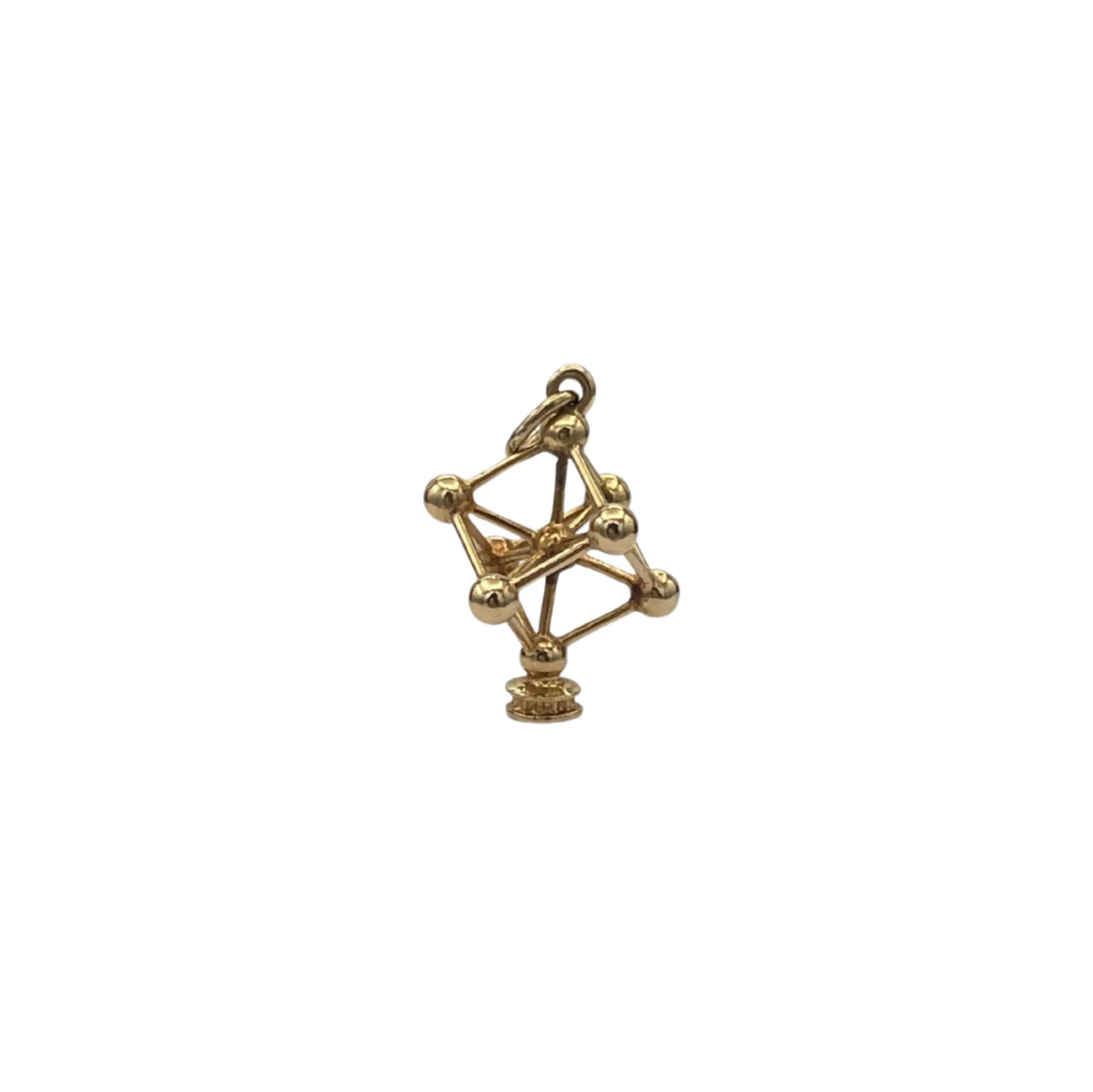 18K Solid Gold Atomium Monument Brussels Charm