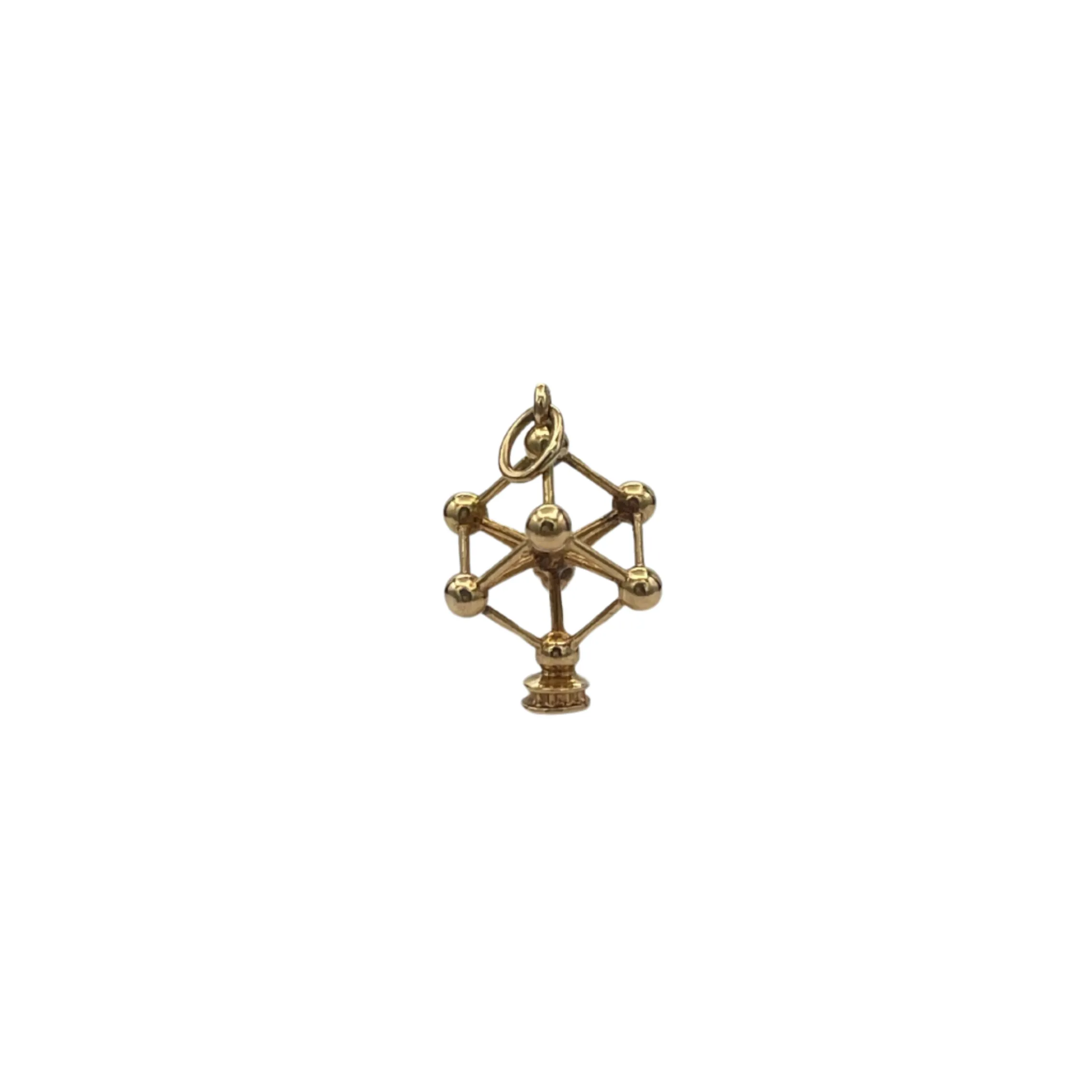 18K Solid Gold Atomium Monument Brussels Charm