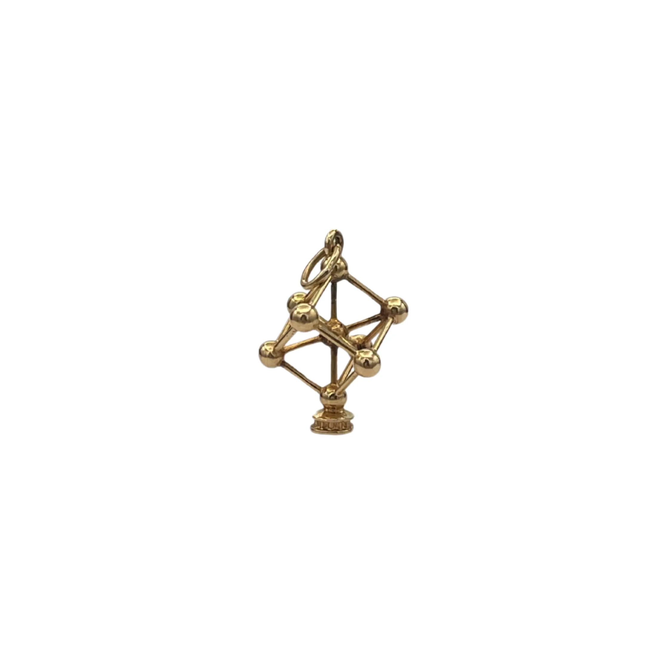 18K Solid Gold Atomium Monument Brussels Charm