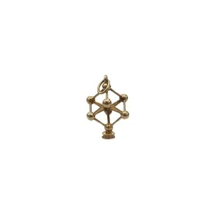 18K Solid Gold Atomium Monument Brussels Charm
