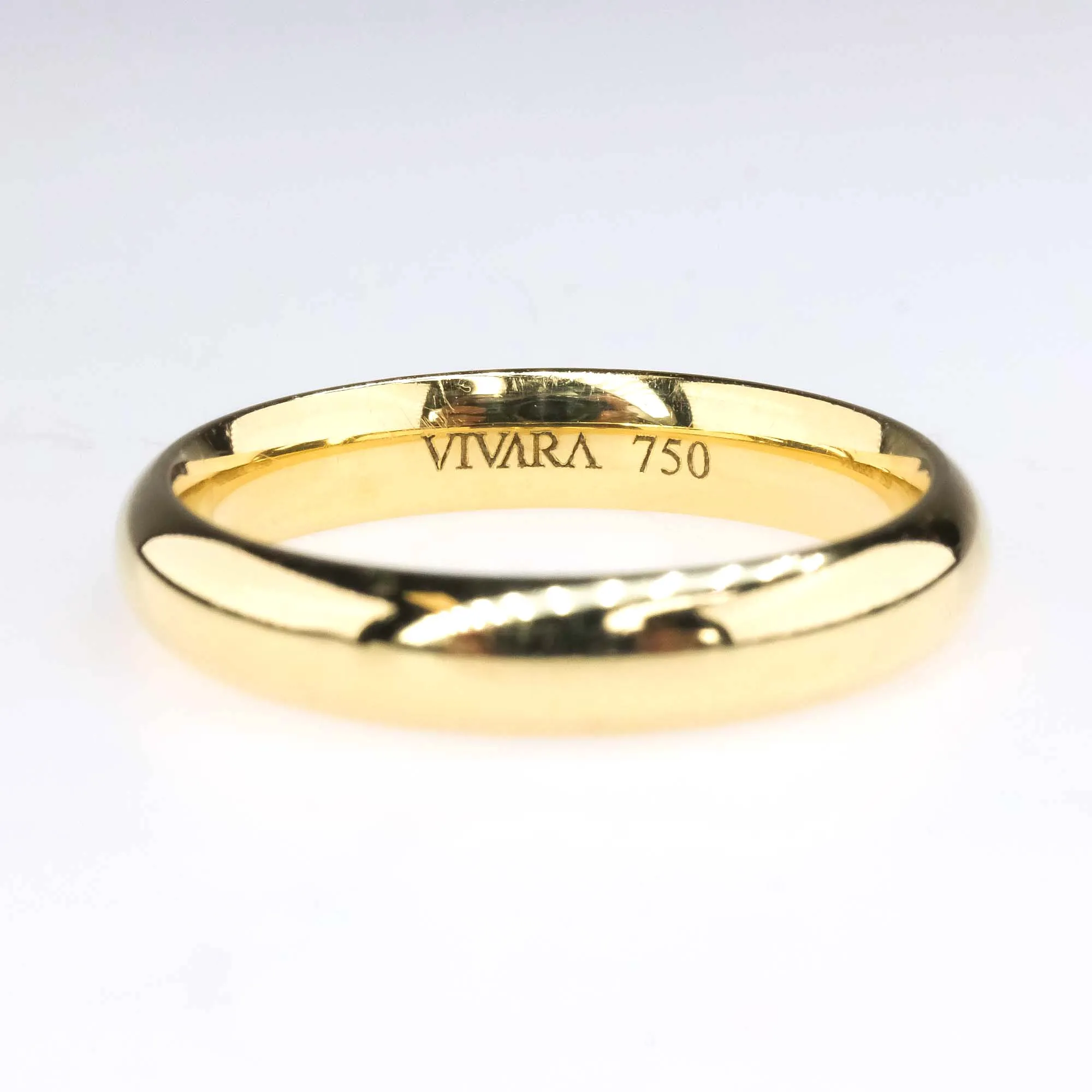 18K Yellow Gold 3.5mm Wide Comfort Fit Wedding Band Ring Size 6
