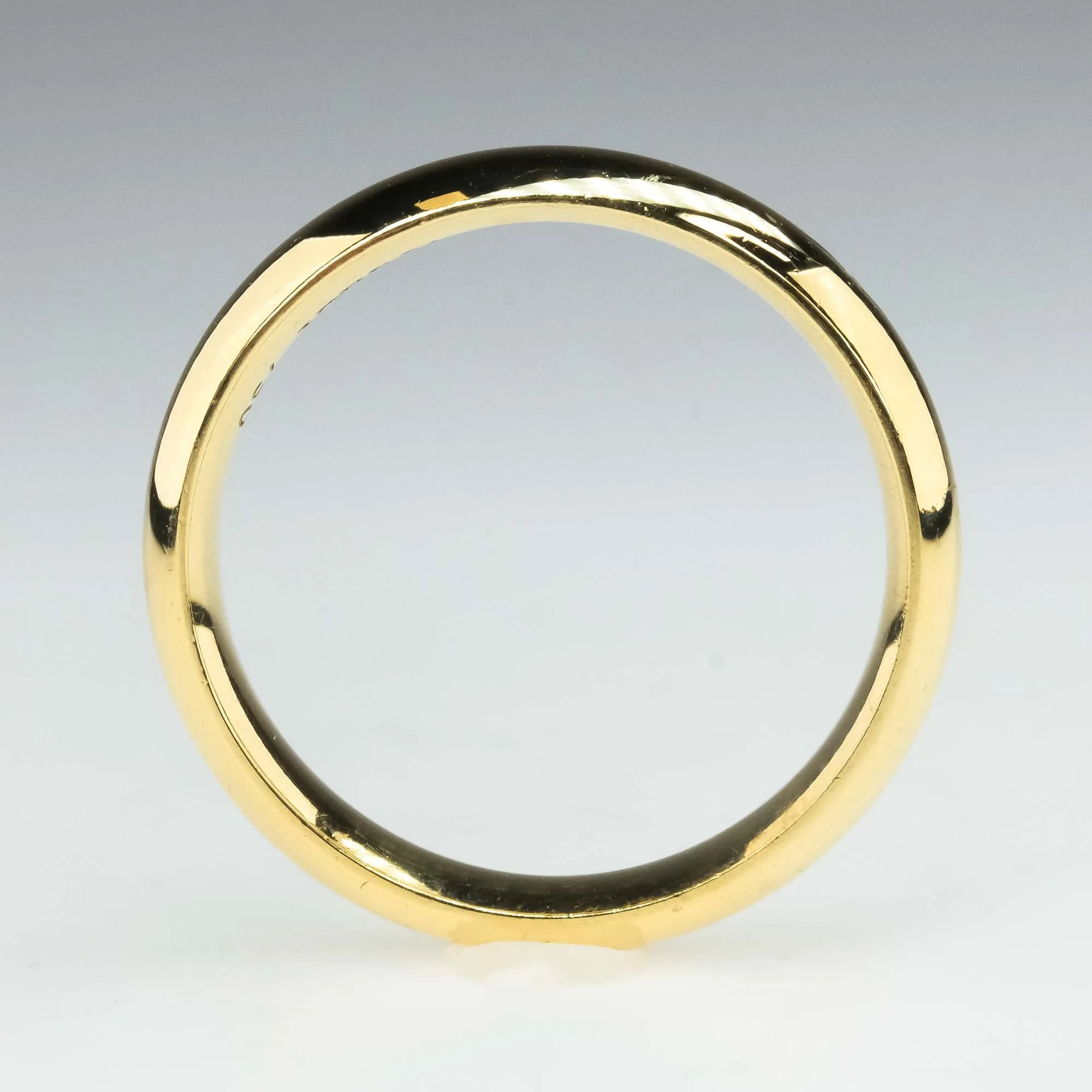 18K Yellow Gold 3.5mm Wide Comfort Fit Wedding Band Ring Size 6