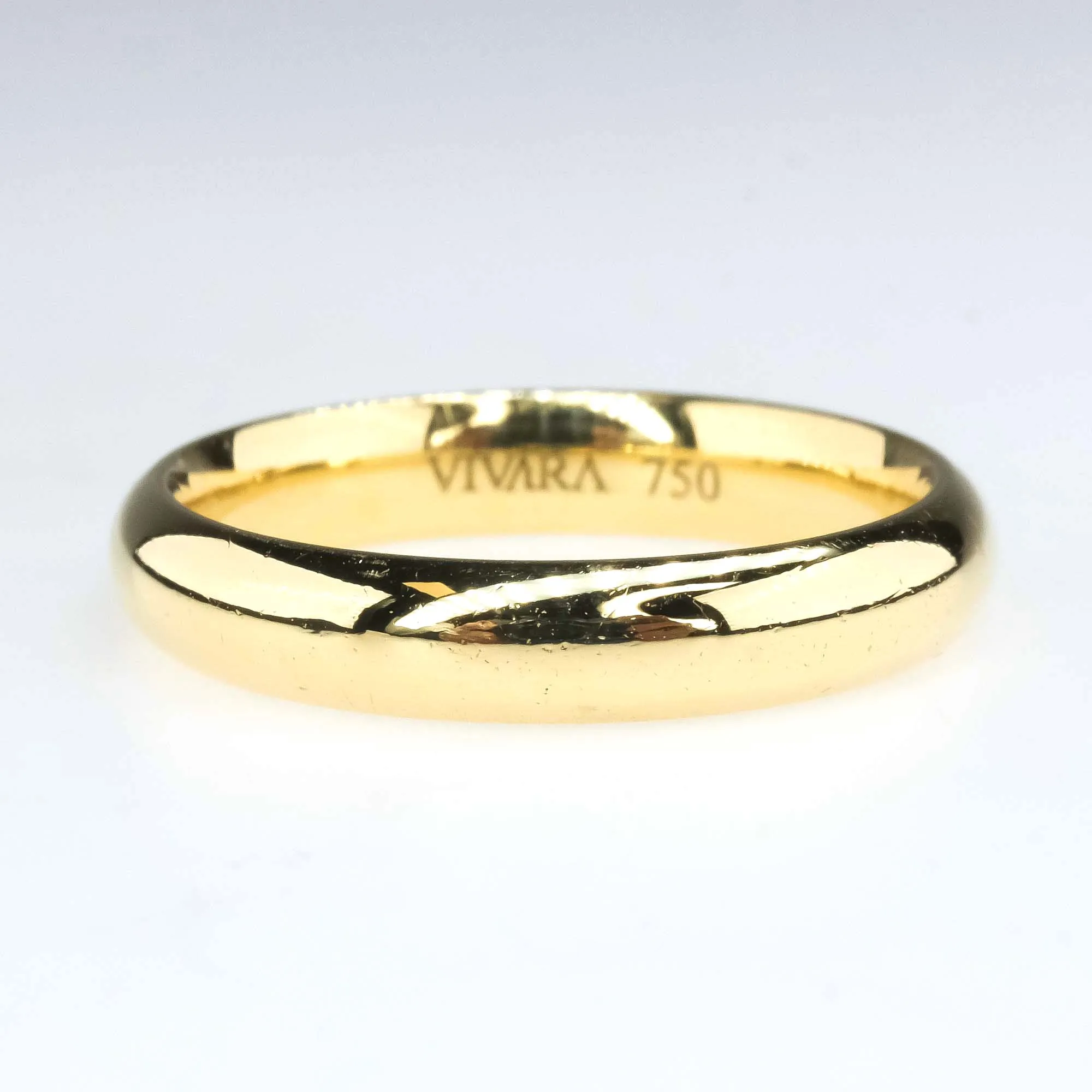 18K Yellow Gold 3.5mm Wide Comfort Fit Wedding Band Ring Size 6