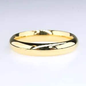 18K Yellow Gold 3.5mm Wide Comfort Fit Wedding Band Ring Size 6