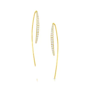 18k Yellow Gold and Diamond Threader Earrings
