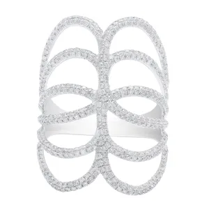 18kt White Gold Modern Lace Pav Ring