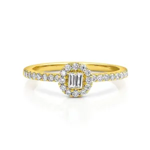 18kt Yellow Gold 0.34ctw Halo Pav Band
