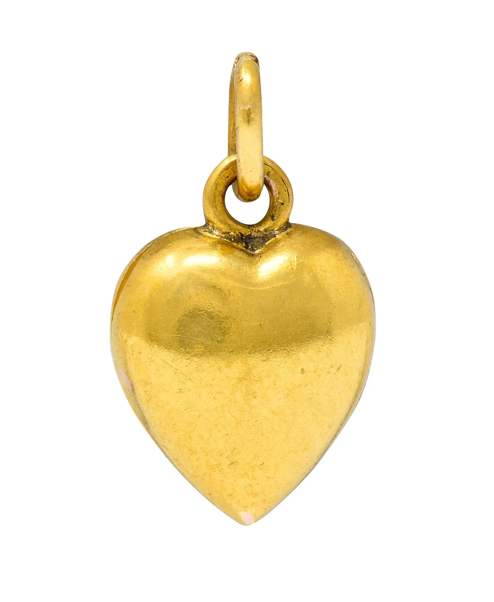 1900 Victorian Natural Freshwater Pearl 18 Karat Gold Heart Locket Charm