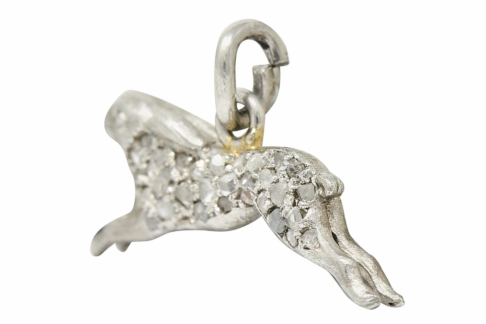 1920's Art Deco Pave Diamond Platinum Rabbit Charm