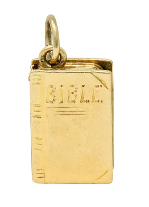 1940's Retro 14 Karat Gold Bible Charm