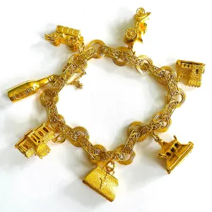 1950s 9KT Yellow Gold Charm Bracelet