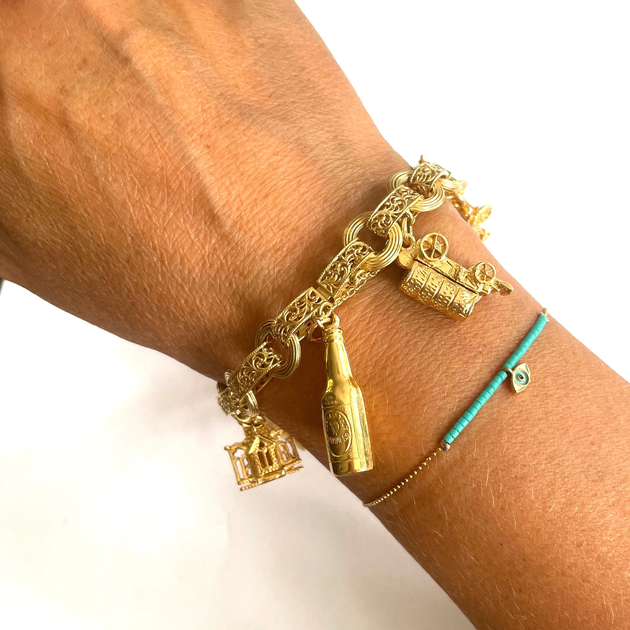1950s 9KT Yellow Gold Charm Bracelet