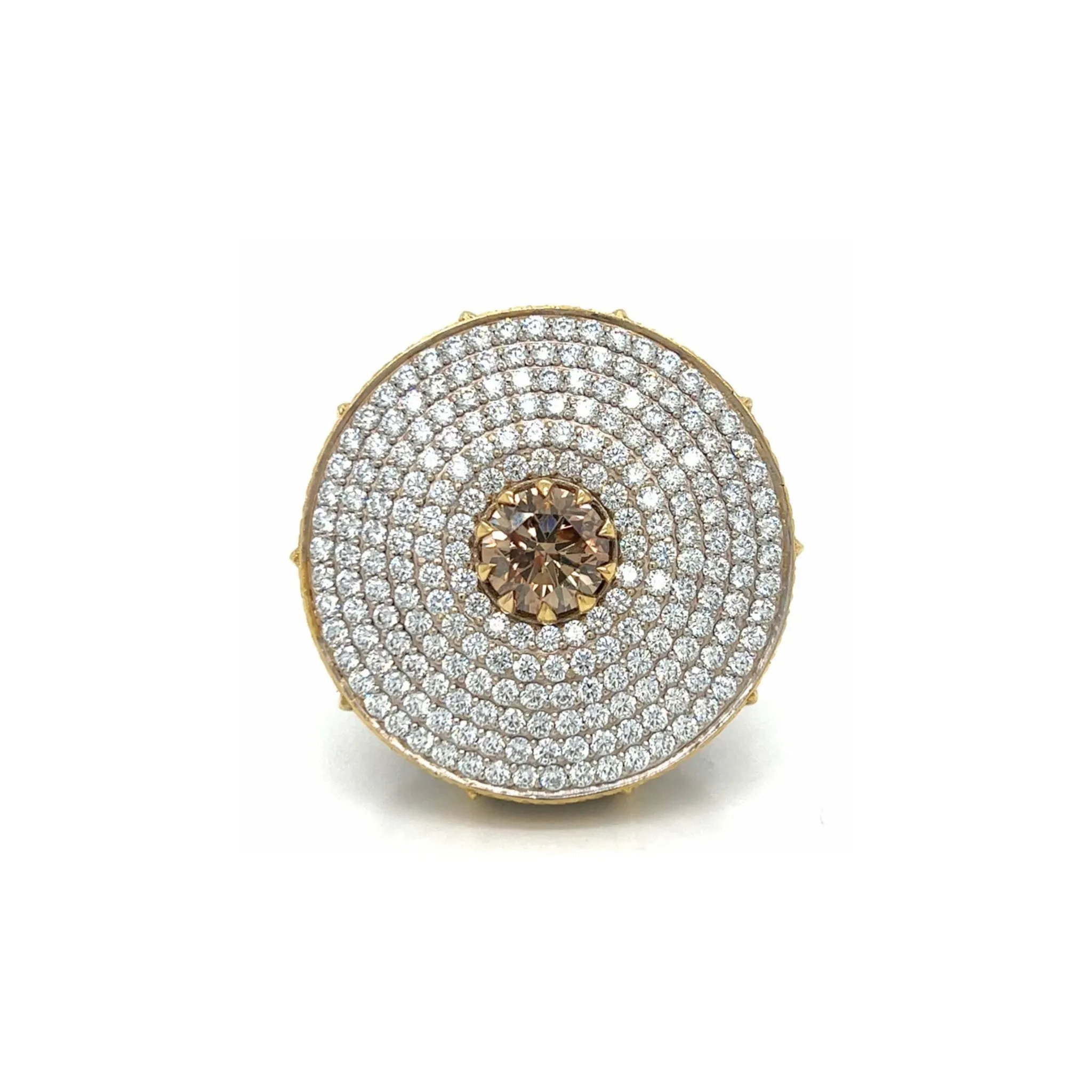 1980s 18KT White & Yellow Gold White & Yellow Diamond Ring