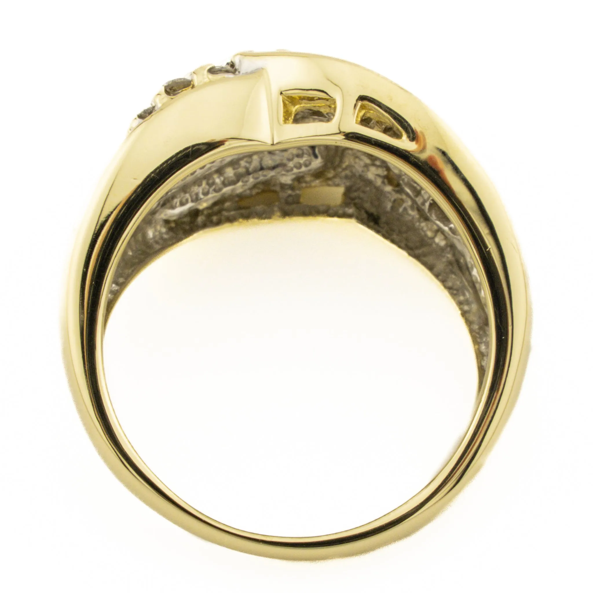2.00ctw Diamond Cluster Lady's Ring in Two Tone 14K Gold - Size 7