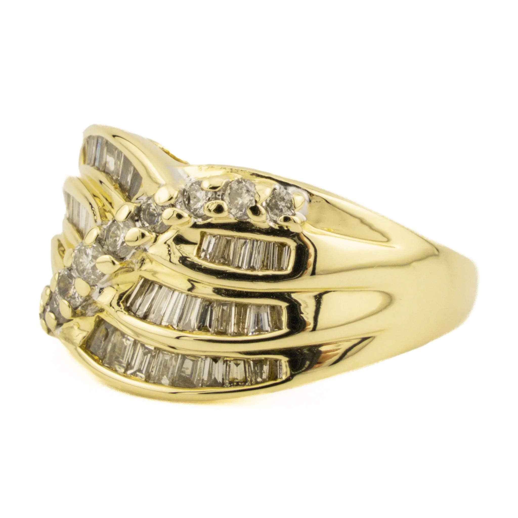 2.00ctw Diamond Cluster Lady's Ring in Two Tone 14K Gold - Size 7