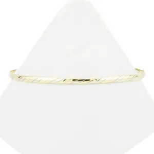 3.7mm Fashion Bangle 8.75" Bracelet in 18K Three-Tone Gold