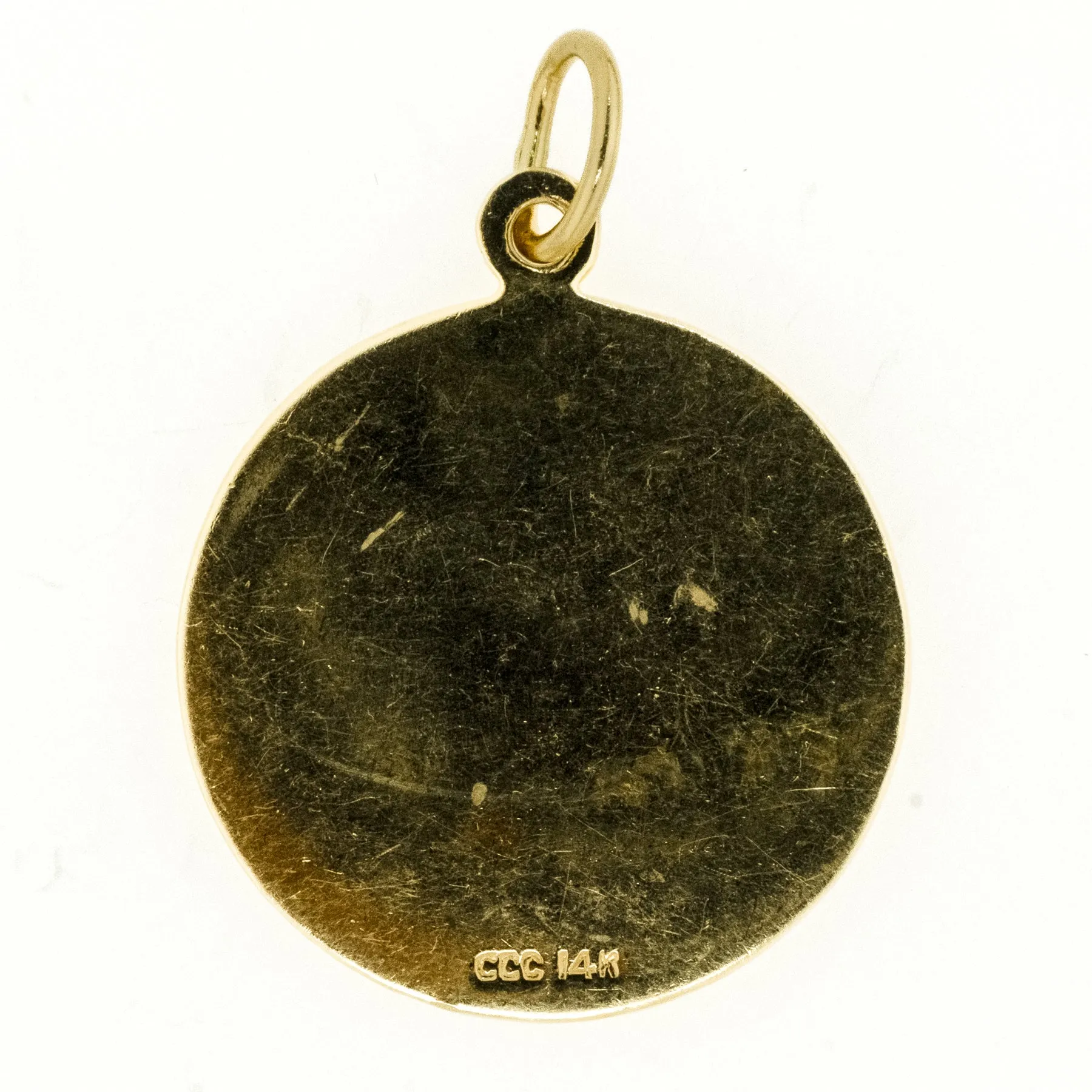 4.6 GramsSt Jude Thaddeus Detailed Coin Pendant Charm in 14K Yellow Gold