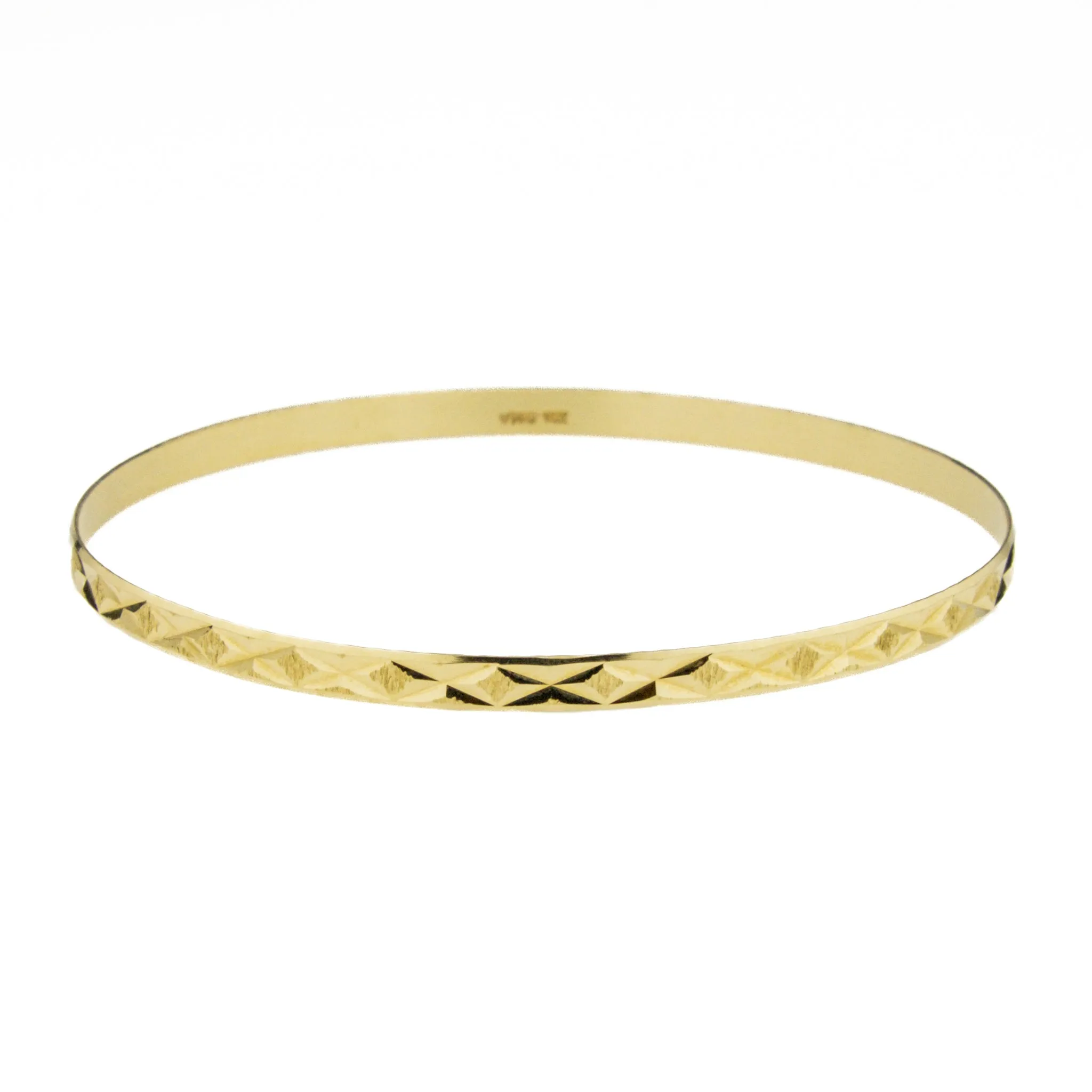 4mm Fashion Bangle 8.5" Bracelet in 14K Yellow Gold
