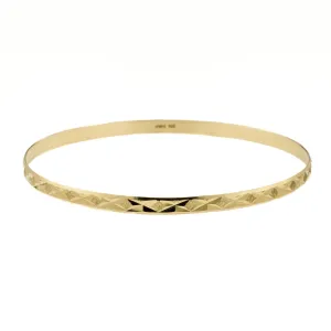 4mm Fashion Bangle 8.5" Bracelet in 14K Yellow Gold