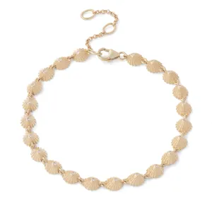 7-8.5" Adjustable Opihi Bracelet in Gold with Diamonds