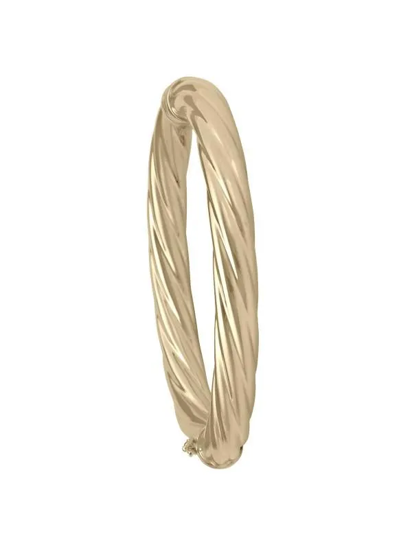 8MM YELLOW GOLD TWIST BANGLE