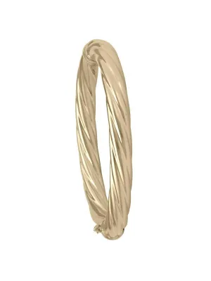 8MM YELLOW GOLD TWIST BANGLE