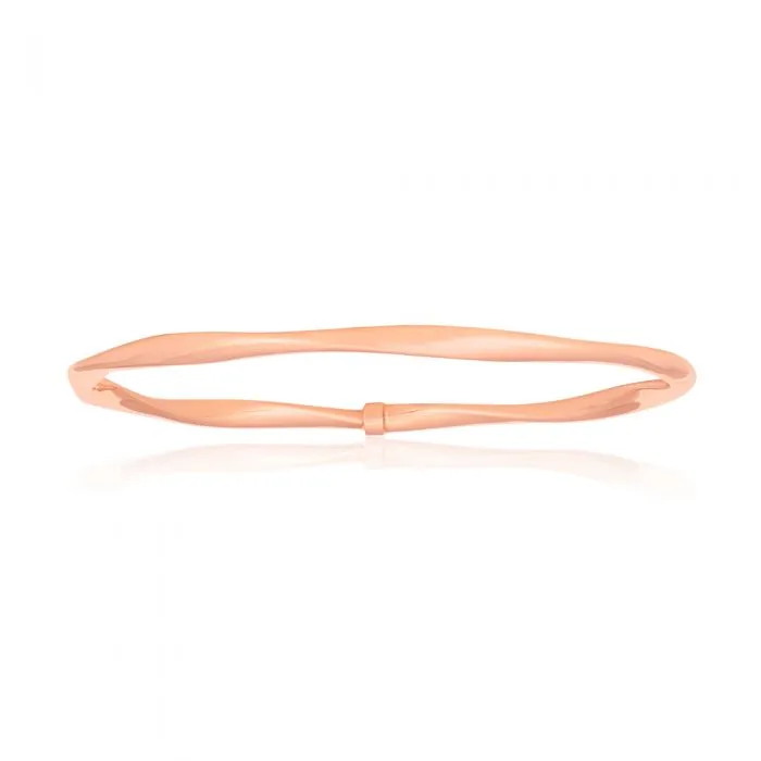 9ct Rose Gold Silverfilled 65mm Open Twist Bangle