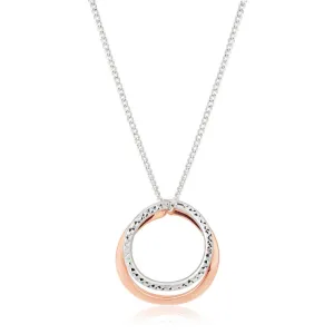 9ct White And Rose Gold 2 Round Curl Pendant