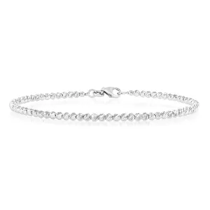 9ct White Gold Fancy 50mm X 60mm Bangle