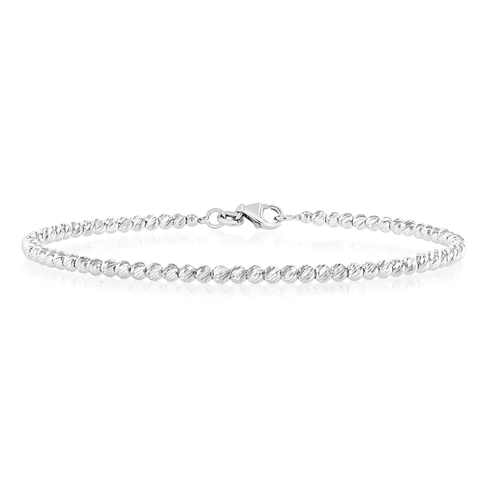 9ct White Gold Fancy 50mm X 60mm Bangle